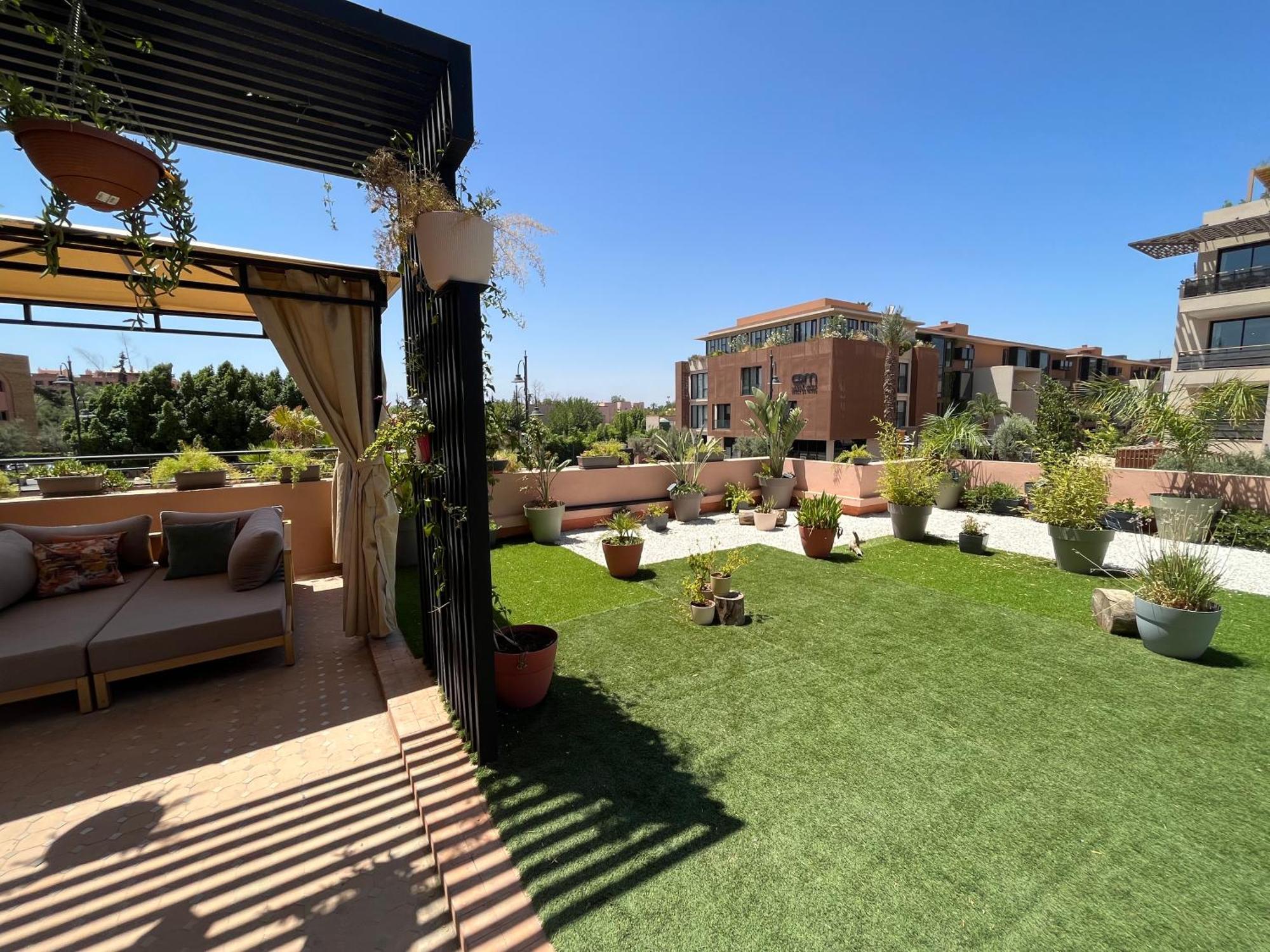 Marrakech M Avenue Terrasse Jardin Lägenhet Marrakesh Exteriör bild